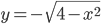 y=-\sqrt{4-x^2}