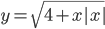 y=\sqrt{4+x|x|}