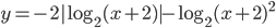 y=-2|\log_2(x+2)|-\log_2(x+2)^2