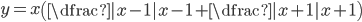 y=x\left(\dfrac{|x-1|}{x-1}+\dfrac{|x+1|}{x+1} \right)