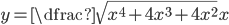 y=\dfrac{\sqrt{x^4+4x^3+4x^2}}{x}