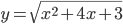 y=\sqrt{x^2+4x+3}