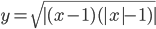 y=\sqrt{|(x-1)(|x|-1)|}