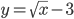 y=\sqrt x-3