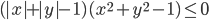 (|x|+|y|-1)(x^2+y^2-1)\le0